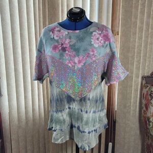 Gorgeous Sequin Top - Blue Combo  NWT